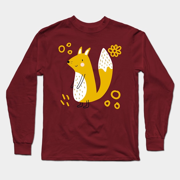 Friendly Squirrel Long Sleeve T-Shirt by BitterBaubles